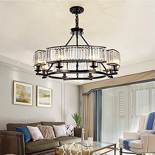 Farmhouse Crystal Chandeliers Dining Room Pendant Light Fixture