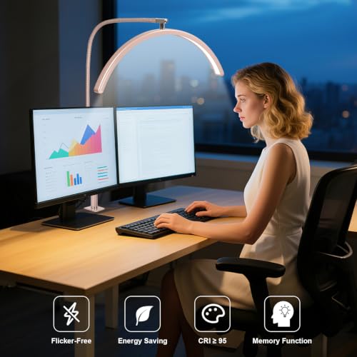 Professional Half Moon LED Desk Light for Nail Techs & Artists