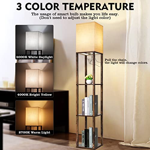 Floor Lamp with Shelves