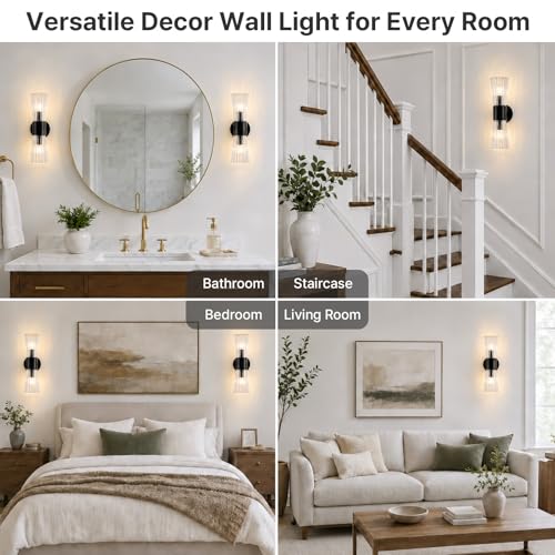 Black Glass Wall Sconce Light