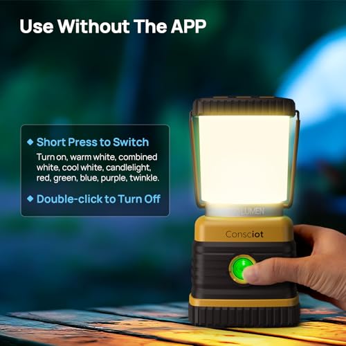Smart RGBTW Battery Powered LED Lantern with APP Control
