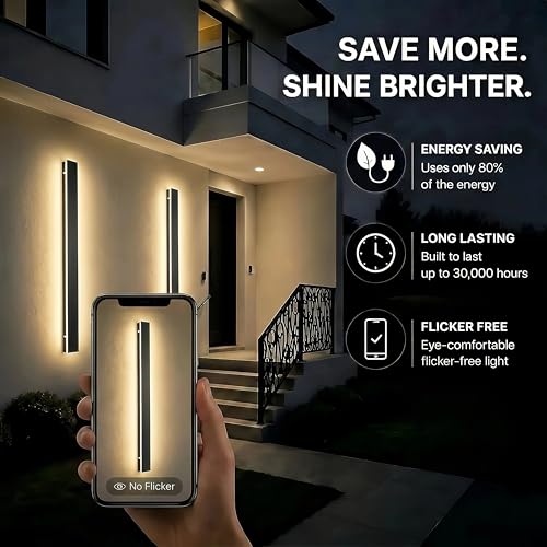 4.33In Wide Modern Outdoor Wall Light for Garage (2 Count)