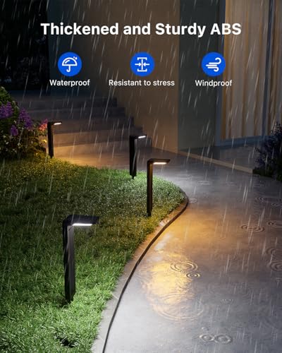 6 Pack Color Changing Solar Powered Pathway Light Outdoor Waterproof (6 Count)