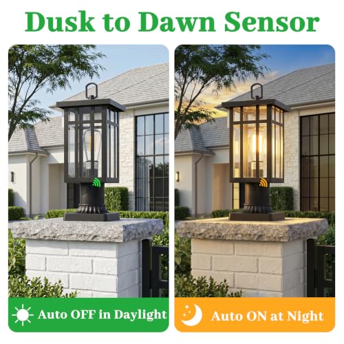 Dusk to Dawn Outdoor Post Light with Pier Mount Base