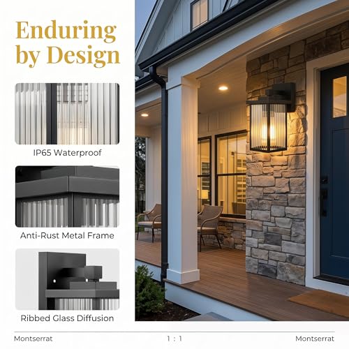 2 Pack Matte Black Porch Light (2 Count)