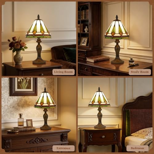 Table Lamp 8 Inch Small Mission Stained Glass Desk Lamp