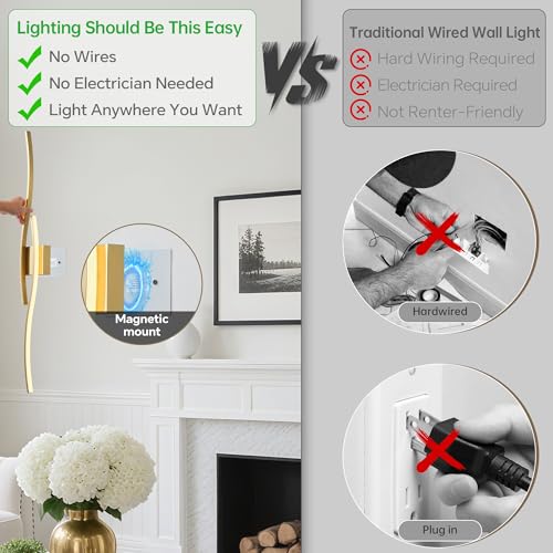 Wireless Wall Sconces Set of Two (2 Count)