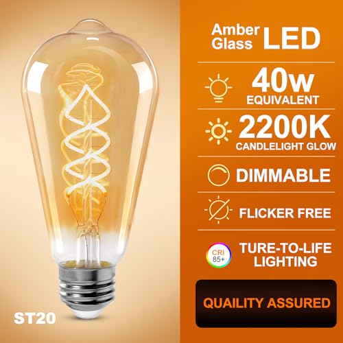ST64 LED E26 Vintage Edison Light Bulbs (3 Count)