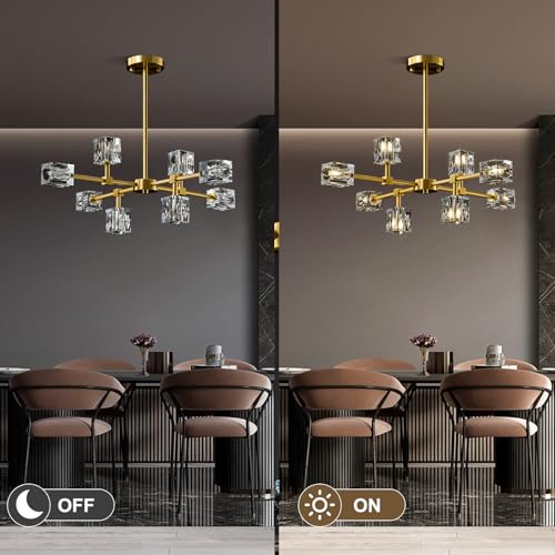 Modern Sputnik Gold Chandelier