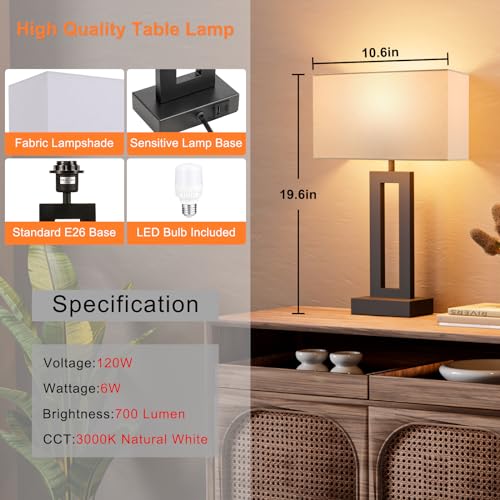 Nightstand Table Lamps for Bedrooms Set of 2 (2 Count)
