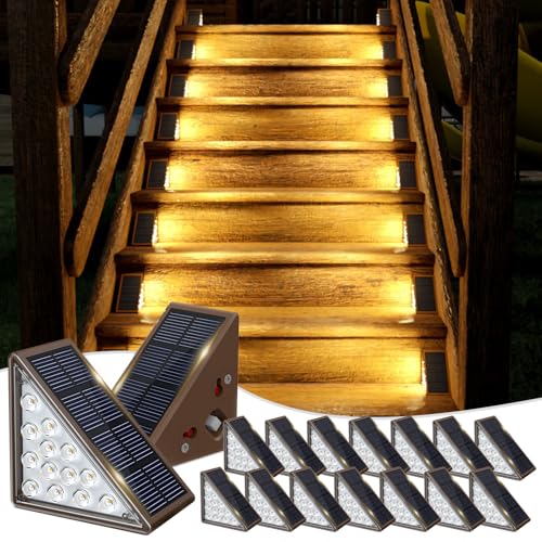 Solar Step Lights for Outside (16 Count)