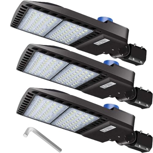 3 Pack LED Parking Lot Lights 200W with Photocell Slip Fitter (3 Count)