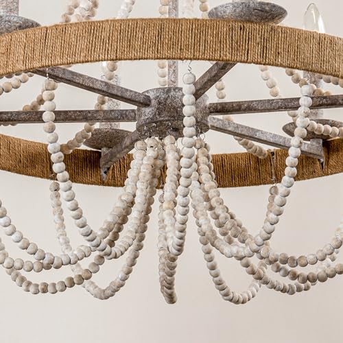 White Beaded Chandelier Bohemian Style