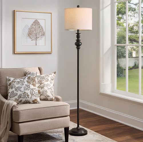 64.25" Farmhouse Floor Lamp for Living Room (Antique Black)