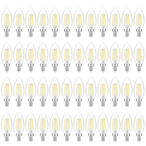 48 Pack Dimmable E12 LED Candelabra Bulbs 60W Equivalent (48 Count)
