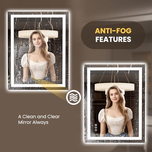 27.6"x35.4" LED Bathroom Mirror with Lights