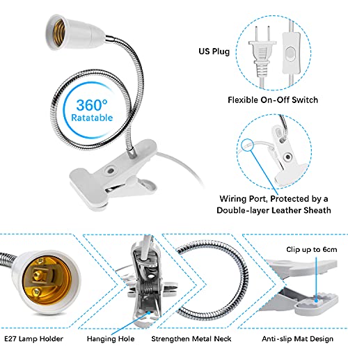 Aluminum Wire Neck Clip Light Socket (2 Count)