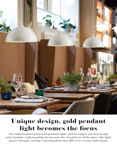 Hammered White Dome Pendant Light 2 Pack (2 Count)