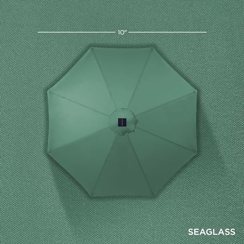 10ft Solar Polyester LED Lighted Patio Umbrella w