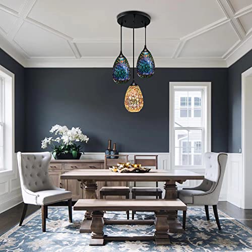 Modern 3D Pendant Lights Kitchen Island 3 Pack