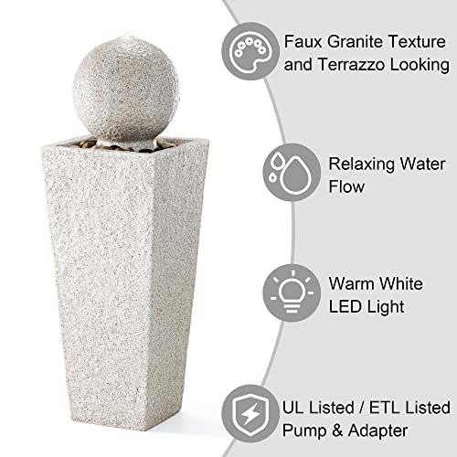 Outdoor Water Fountain with LED Light