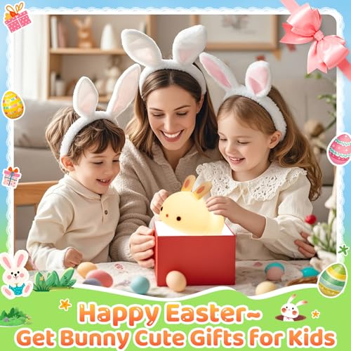Bunny Squishy Gifts for Kids Night Light with Remote