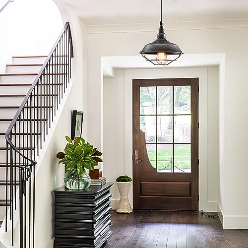Black and Silver Pendant Light fixtures 10.5 inches 3 Packs (3 Count)