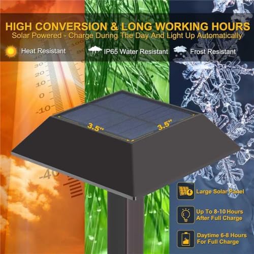 Super Bright 300 Lumens Solar Pathway Lights Outdoor (4 Count)