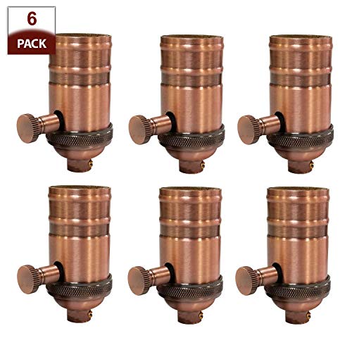 Vintage Turn Knob Dimmer Lamp Socket for Incandescent LED Bulbs (6 Count)