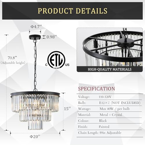 20" Modern Crystal Chandeliers