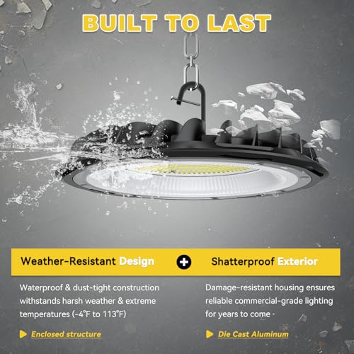 10 Pack ETL 155W UFO LED High Bay Light (10 Count)