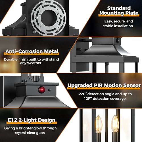 25" Large Motion Sensor Outdoor Wall Lights