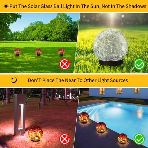 Solar Globe Lights Outdoor Waterproof