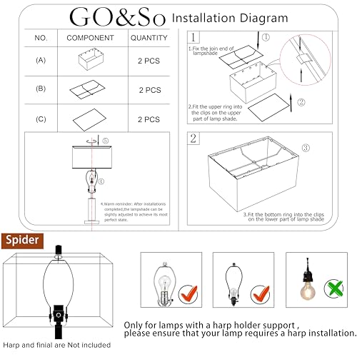 Large Black Rectangular Lamp Shades Set of 2 (2 Count)