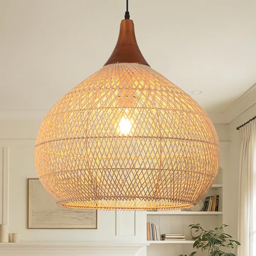 20" Large Rattan Pendant Light