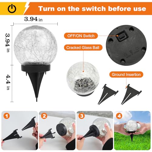 Solar Globe Lights Outdoor Waterproof