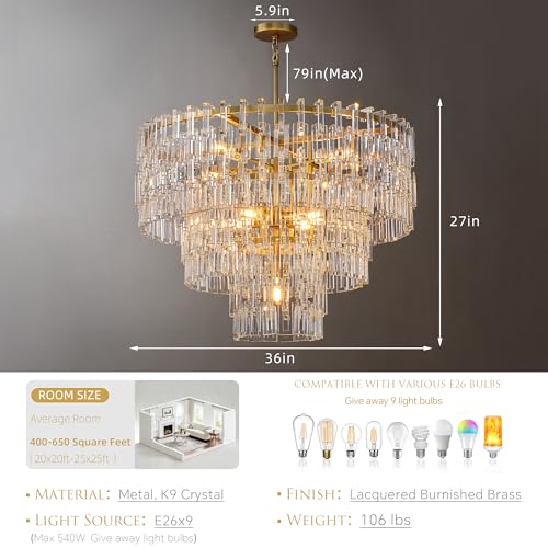 36 Inch Round Crystal Chain Double