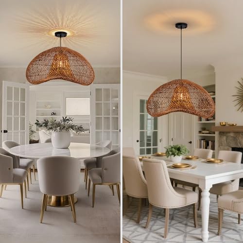 23.6" Rattan Pendant Light