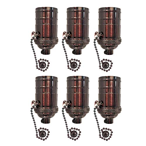 Vintage On Off Pull Chain Lamp Socket (6 Count)