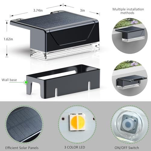 Solar Fence Lights Outdoor (12 Count)