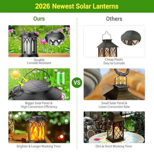 4 Pack Solar Lantern Outdoor Lights (4 Count)