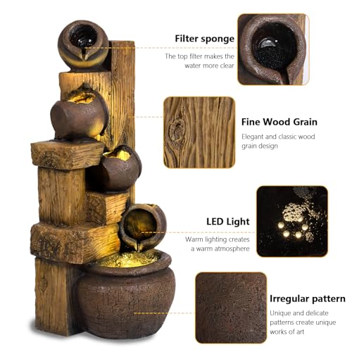 5 Tiers Garden Fountains Outdoor W