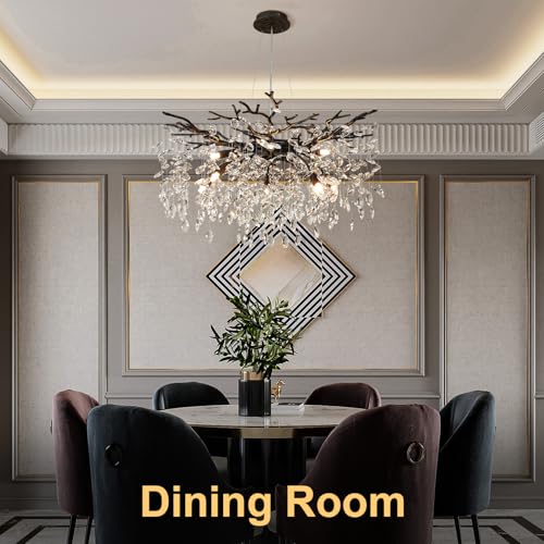 30" Black Crystal Chandelier