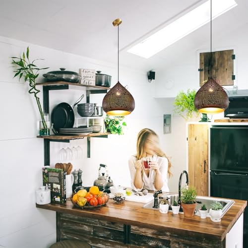 Modern Pendant Lighting Black Metal Hanging Lamp Moroccan Chandelier