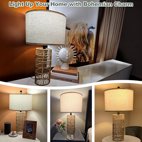 22.5" Boho Table Lamps Set of 2 for Living Room (2 Count)