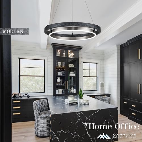 LED Ring Chandelier Dimmable Black Brushed Nickel Chandeliers