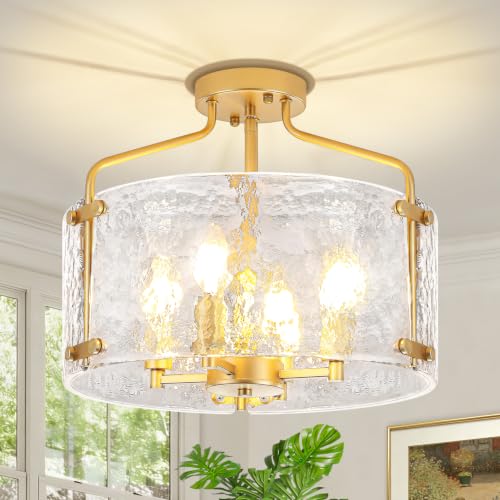 Modern Semi Flush Ceiling Light Gold Hallway Light Fixtures Entryway Lights