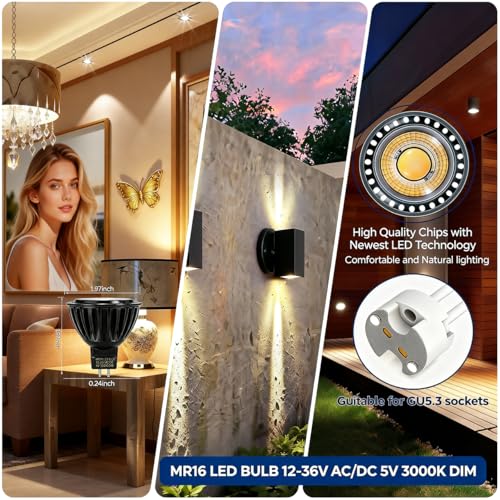 MR16 LED Bulb 5W Dimmable Upgraded Aluminum Housing & COB Chip