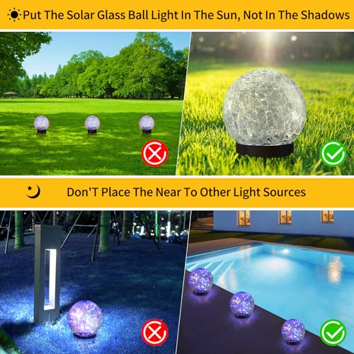Solar Globe Lights Outdoor Waterproof