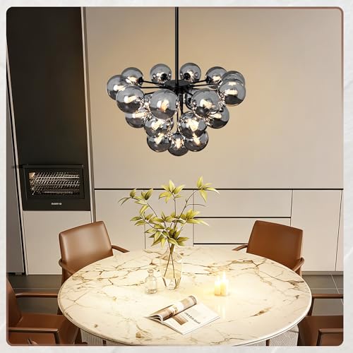Sputnik Chandelier Dining Room Light Fixture Black Smokey Glass Chandelier